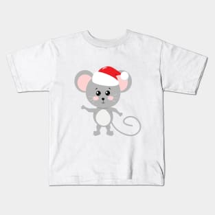 Funny christmas mouse Kids T-Shirt